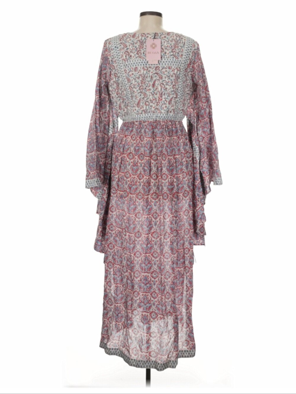 Stunning Buggy NYC Boho Paisley Print Long Sleeve Dress NWT!! - Picture 3 of 7